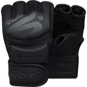 RDX F15 Noir MMA Training Gloves - Open Palm Grip for Grappling