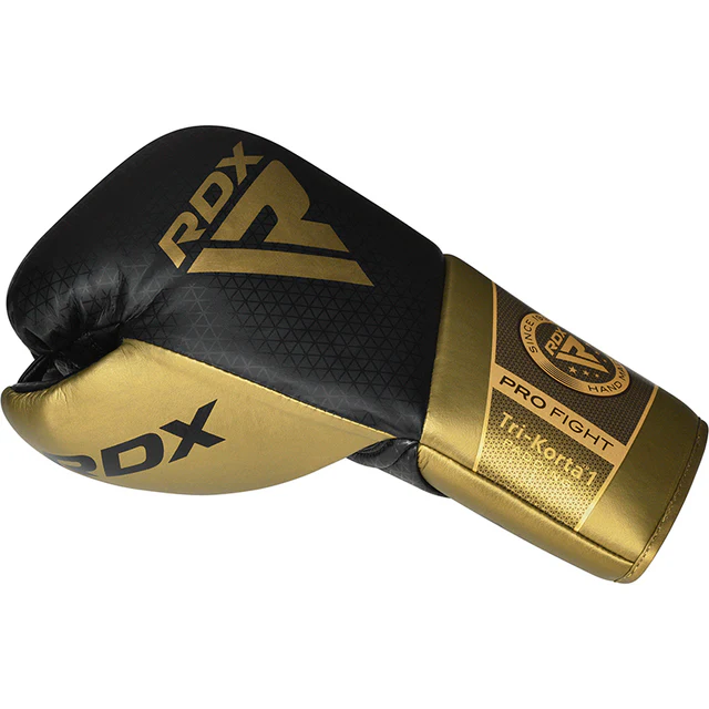 golden-korta-1-boxing-gloves_4__2_640x_crop_center.webp RDX K1 Mark Pro Fight Boxing Gloves 10oz - Lace Up Design - Image 4