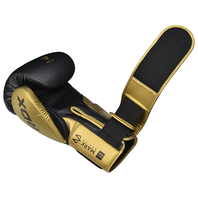 golden-tri-lira2-boxing-gloves_6_640x_crop_center-2.webp RDX L2 Mark Pro Sparring Boxing Gloves Hook and loop Black / Golden - Image 5