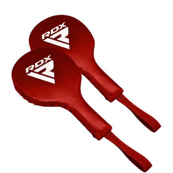 red-boxing-paddle-mitts-leather_1_.jpg RDX T1 Boxing Training Punch Paddles Red - Image 2